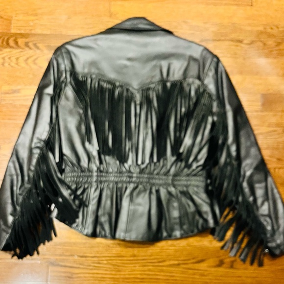 Vintage Carter Burton Home Leather Fringe Jacket. - Picture 11 of 12